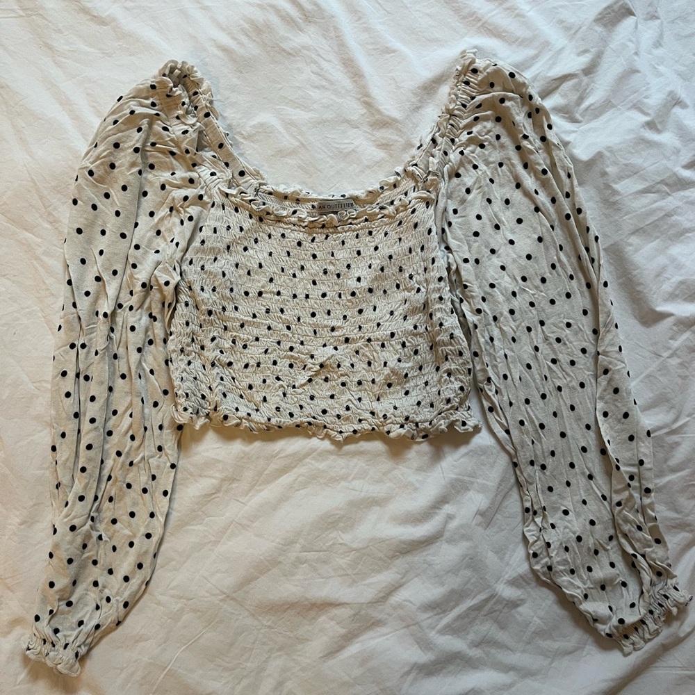 Polka Dot Smocked Women's Top